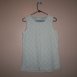 liz claiborne Baby Blue White Shirt Size Small
